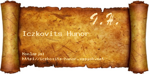 Iczkovits Hunor névjegykártya